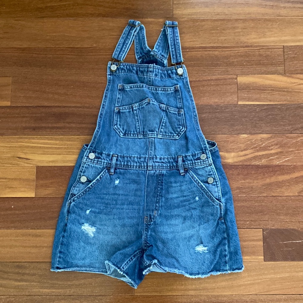 Gap Kids Girls Size XXL Distressed Denim Overalls